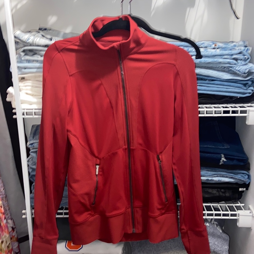 Lululemon, red orange fitted jacket